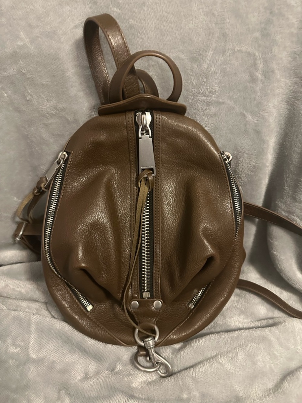 Rebecca Minkoff Medium Julian Leather Backpack Brown
